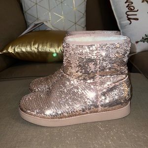 Sparkly Rose Gold Short Boots